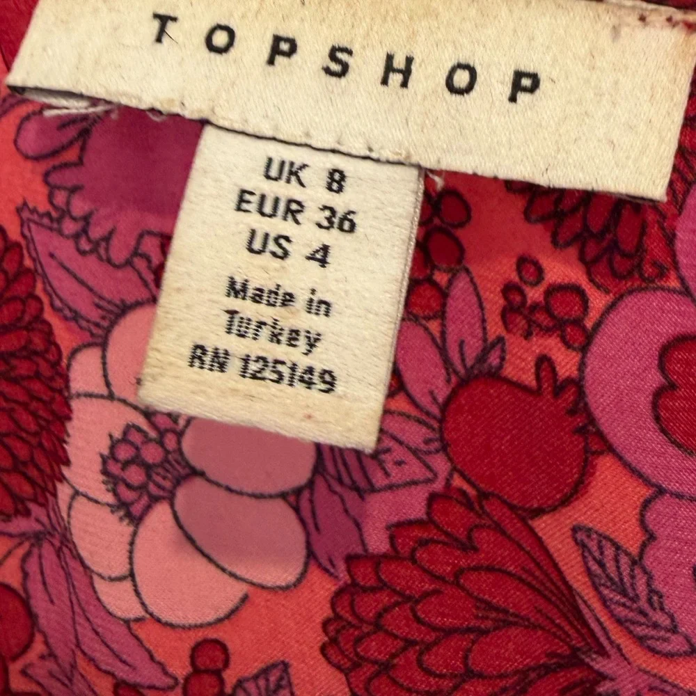 Topshop Willow Pink Floral Angel Sleeve Midi Dress US 4 UK 8 - Picture 5 of 9